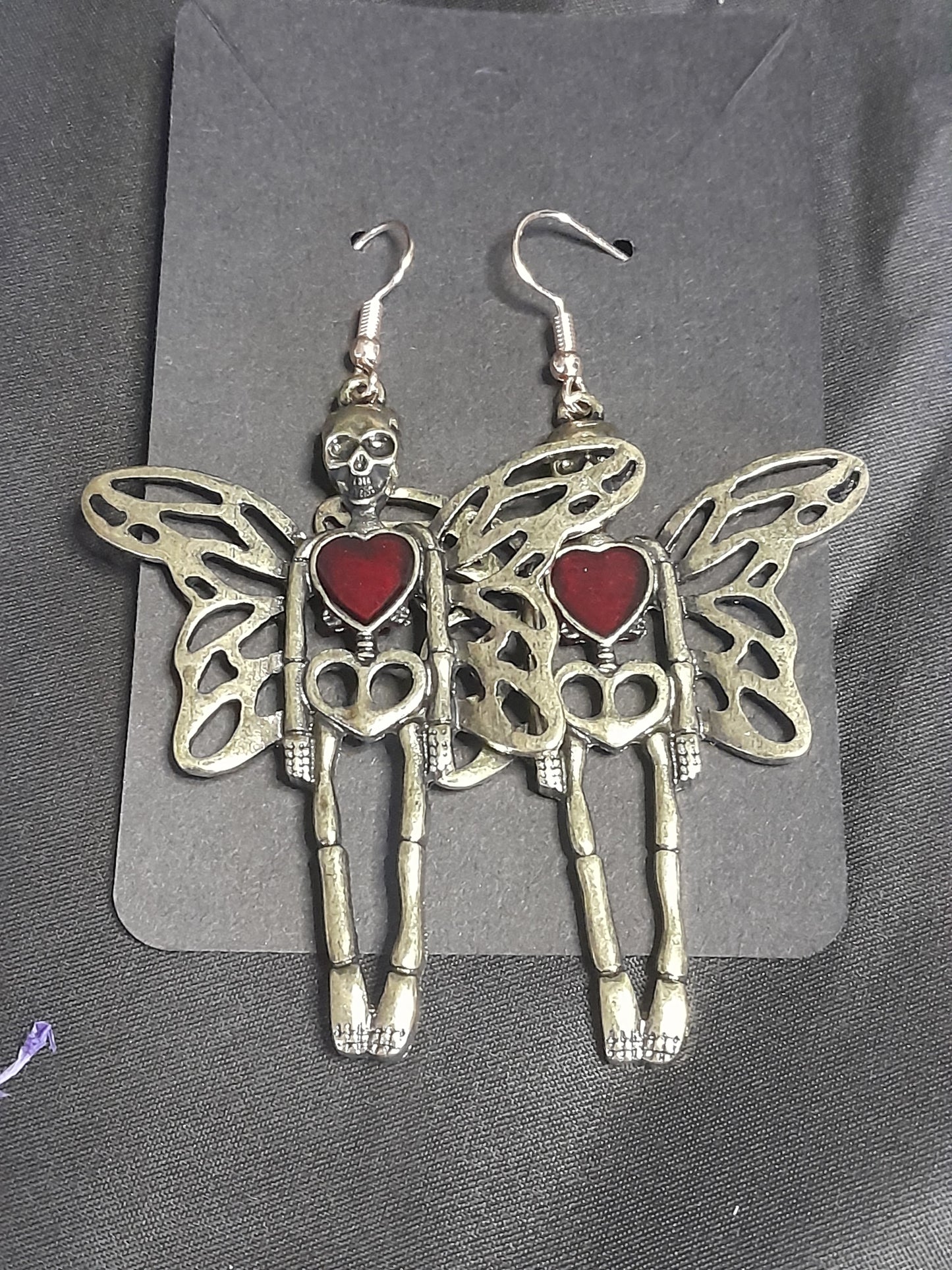 Earrings- Fairy skeleton gold