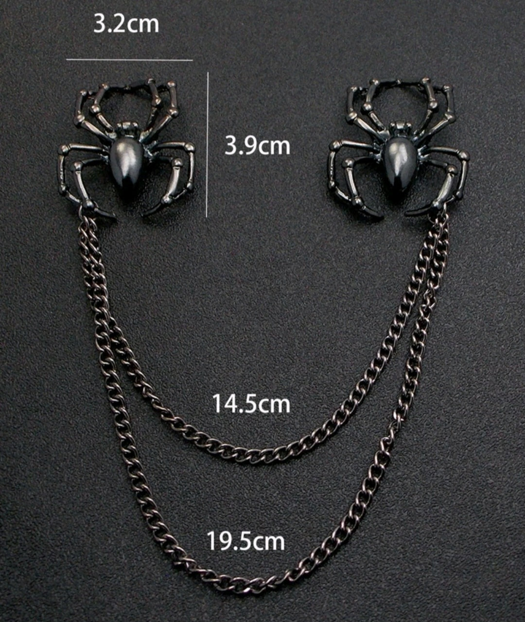 Black spider brooch
