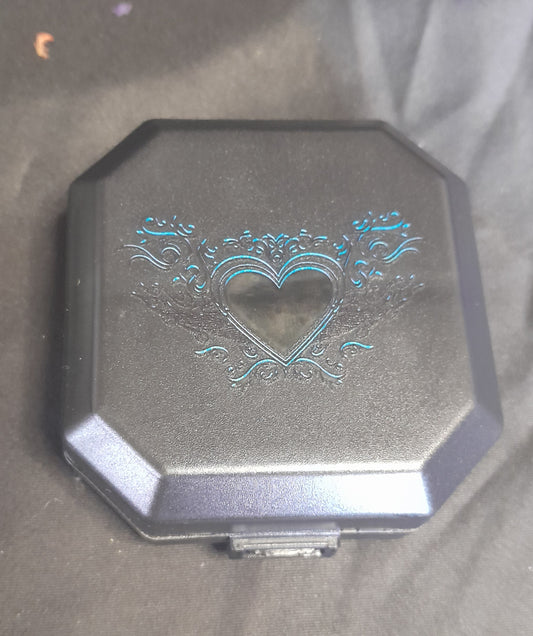 Pill box - Blue tribal heart