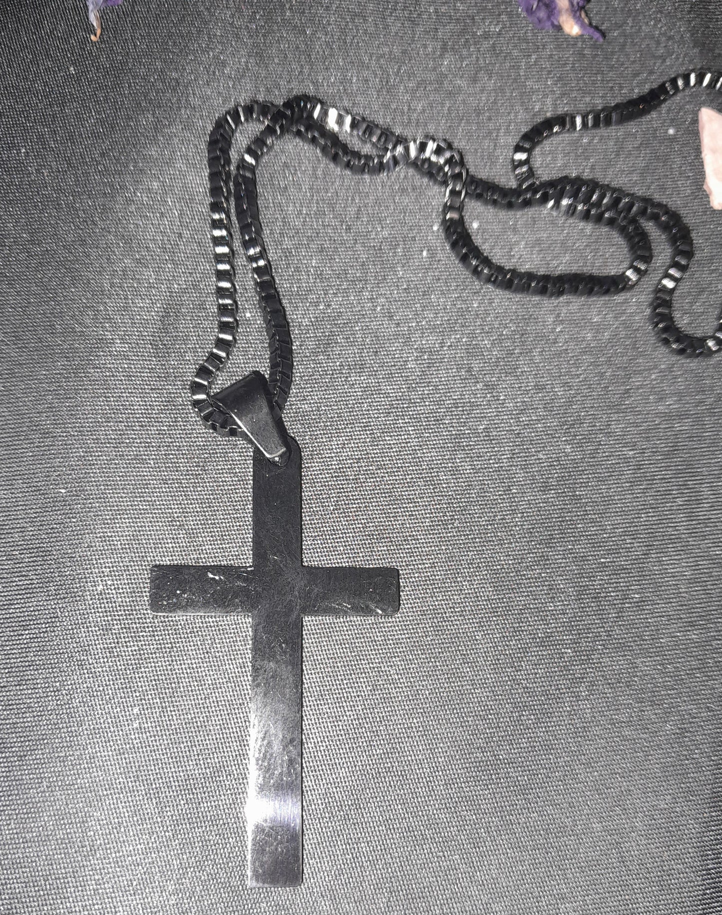 Black cross necklace