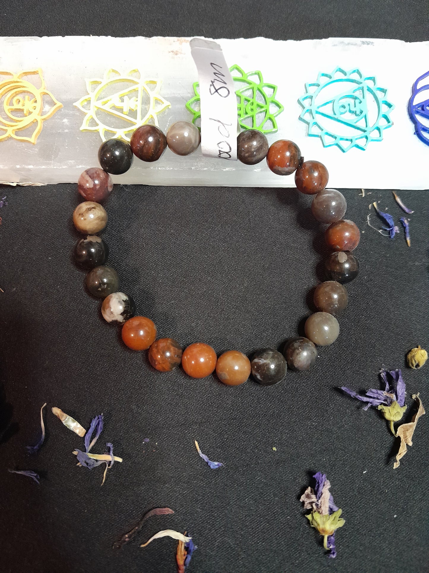 Bead bracelet - Petrified wood