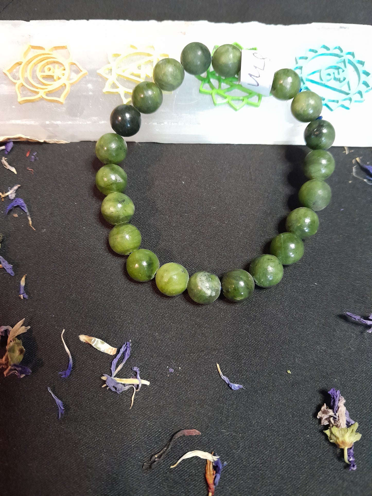 Crystal bead bracelet - Green Jade