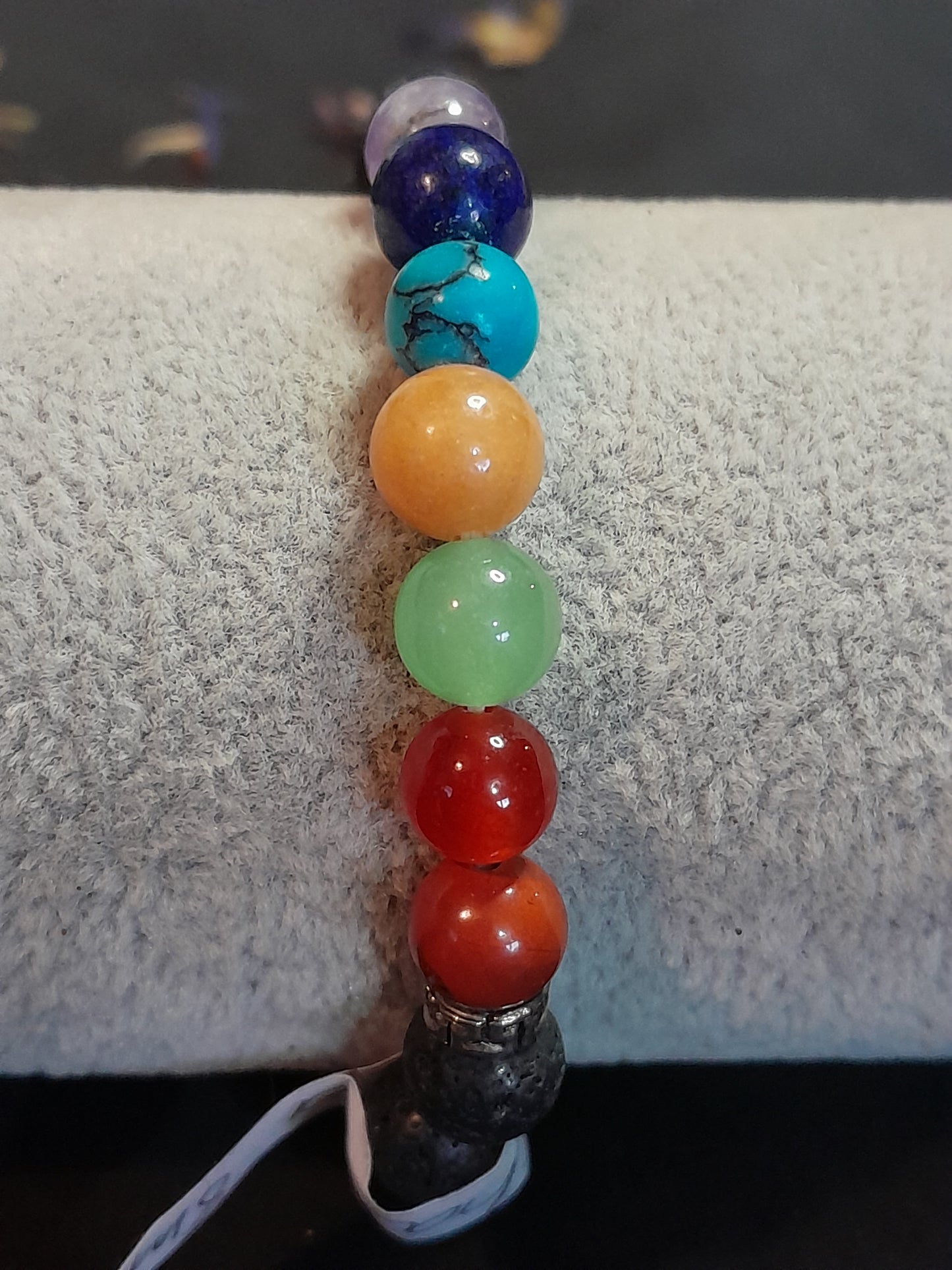 Crystal bead bracelet - Lava/chakra