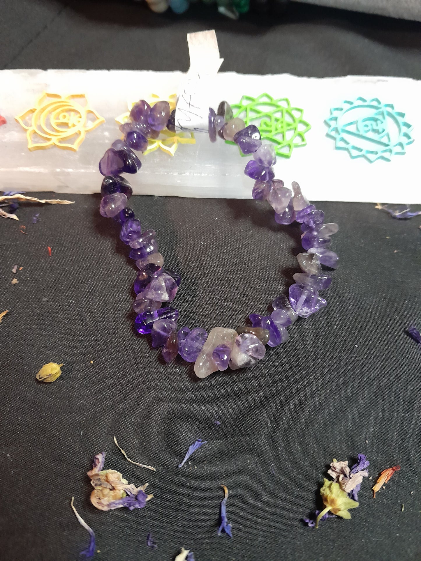 Crystal chip bracelet - Amethyst