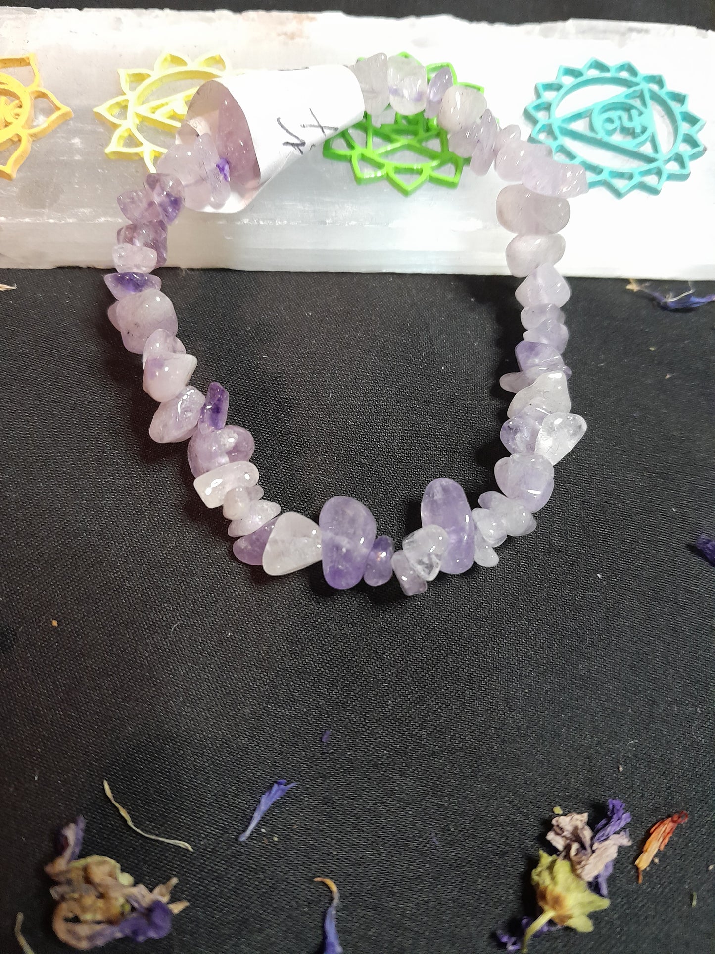 Crystal chip bracelet - Lavendar Amethyst