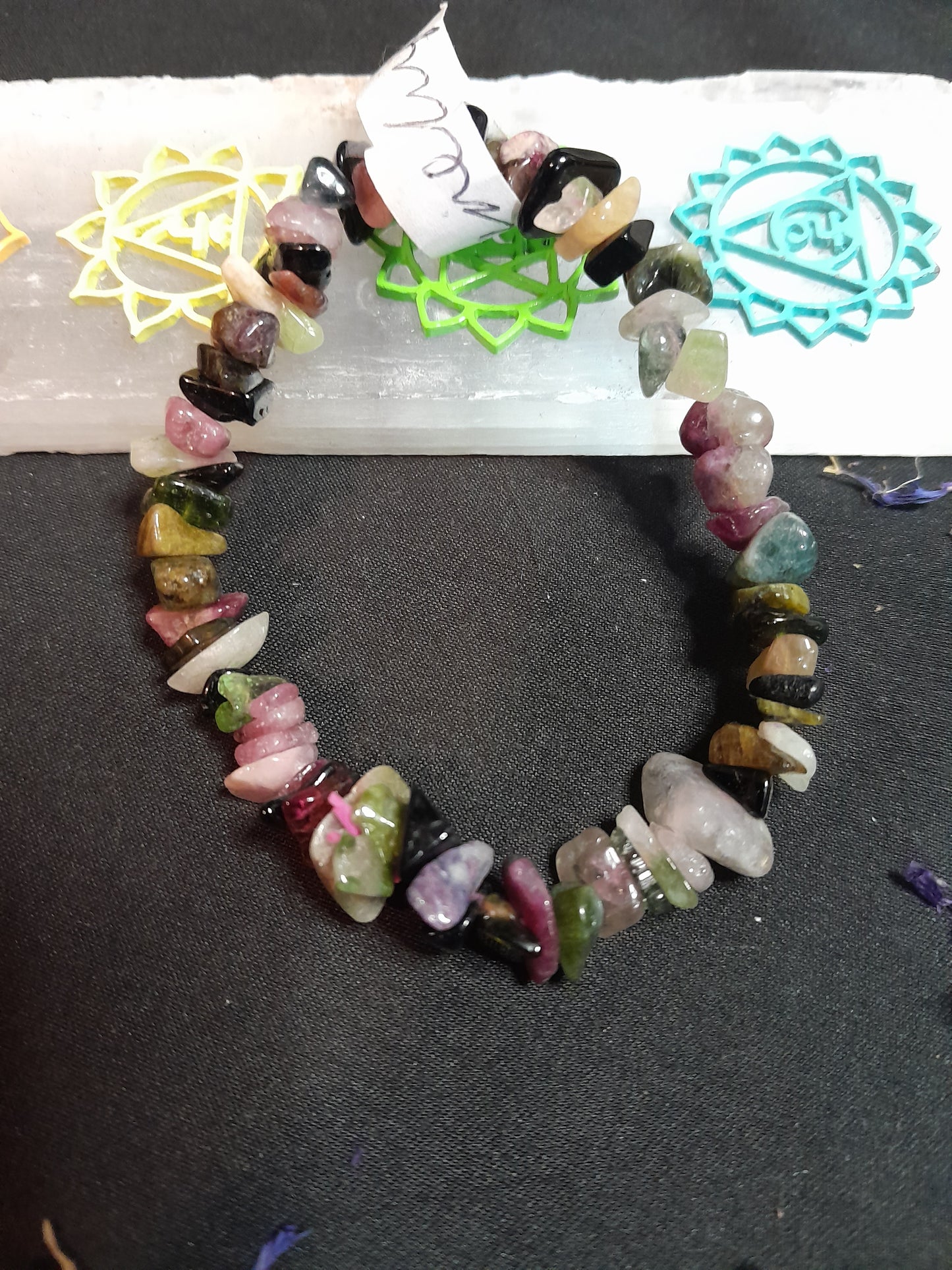 Crystal chip bracelet - Rainbow Tourmaline