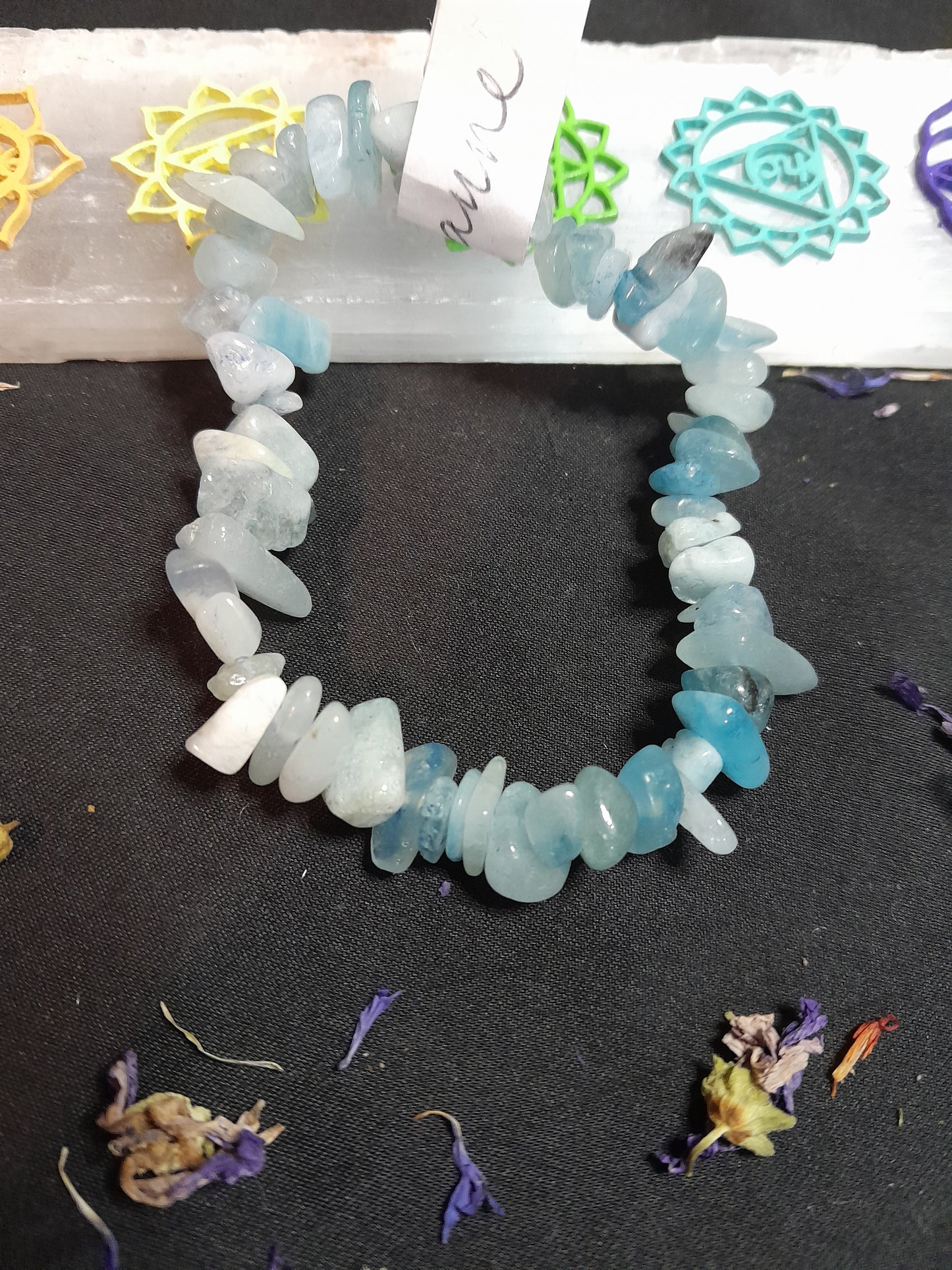 Crystal chip bracelet - Aquamarine