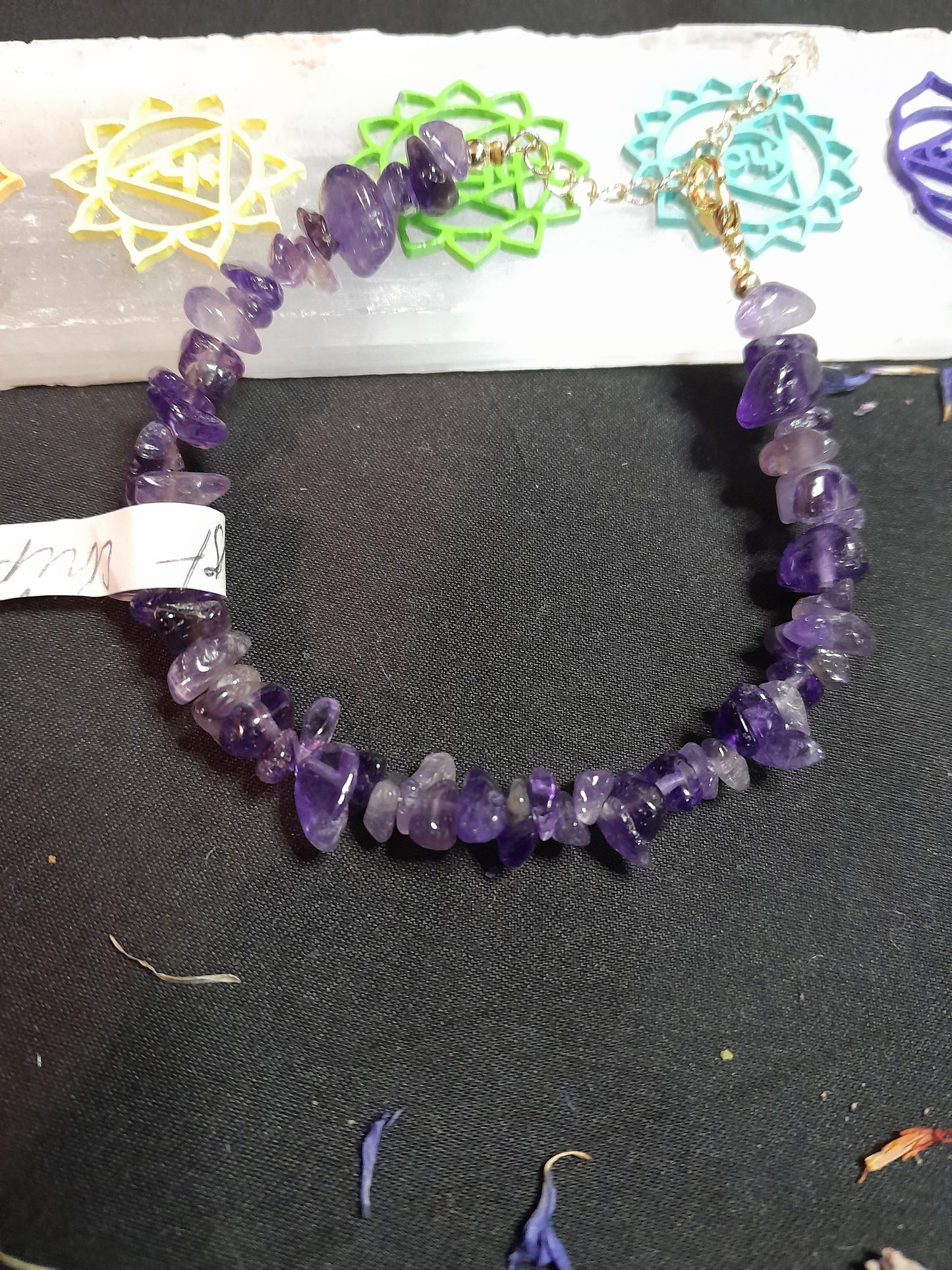 Amethyst chip bracelet - chain