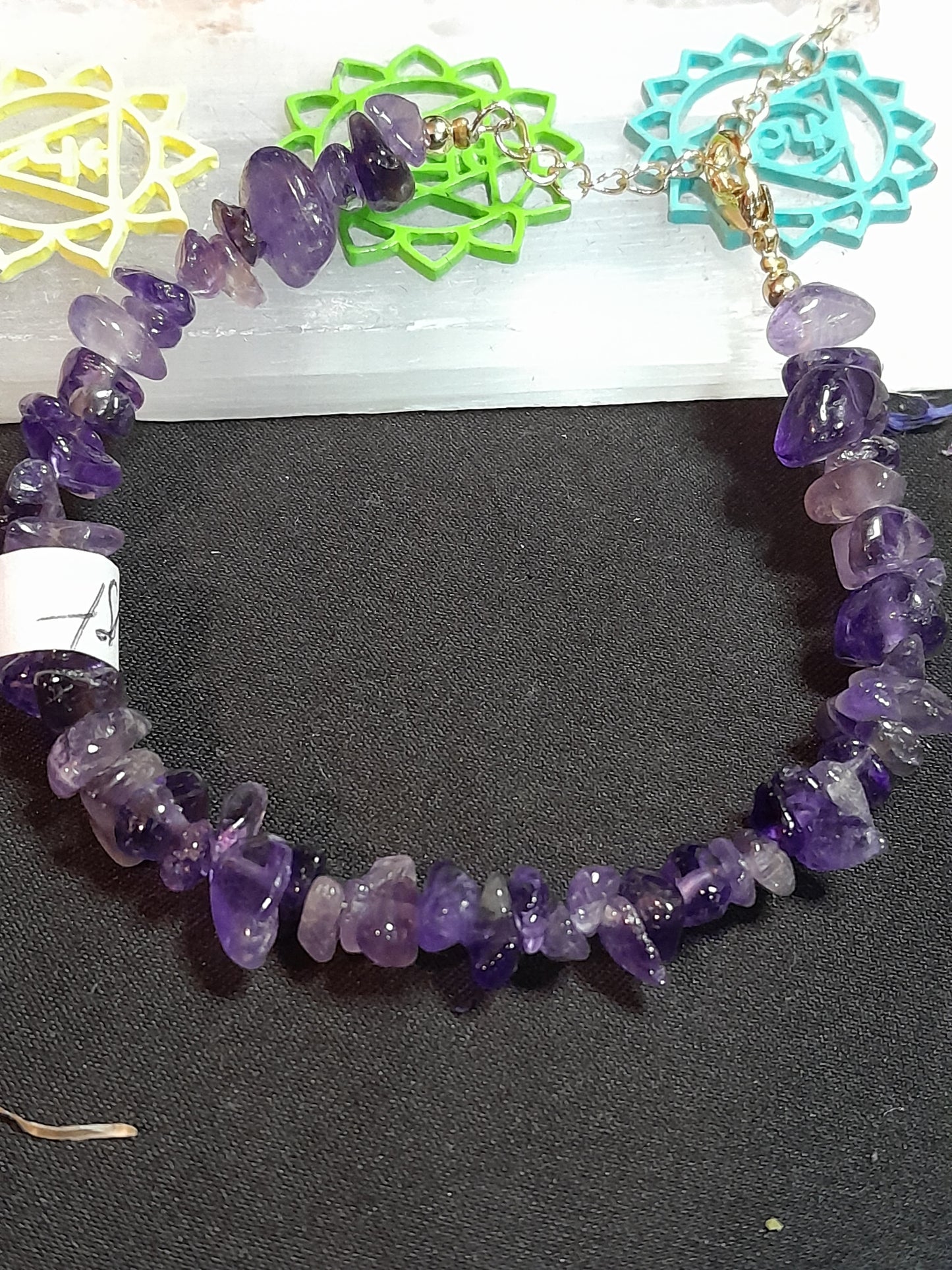 Amethyst chip bracelet - chain