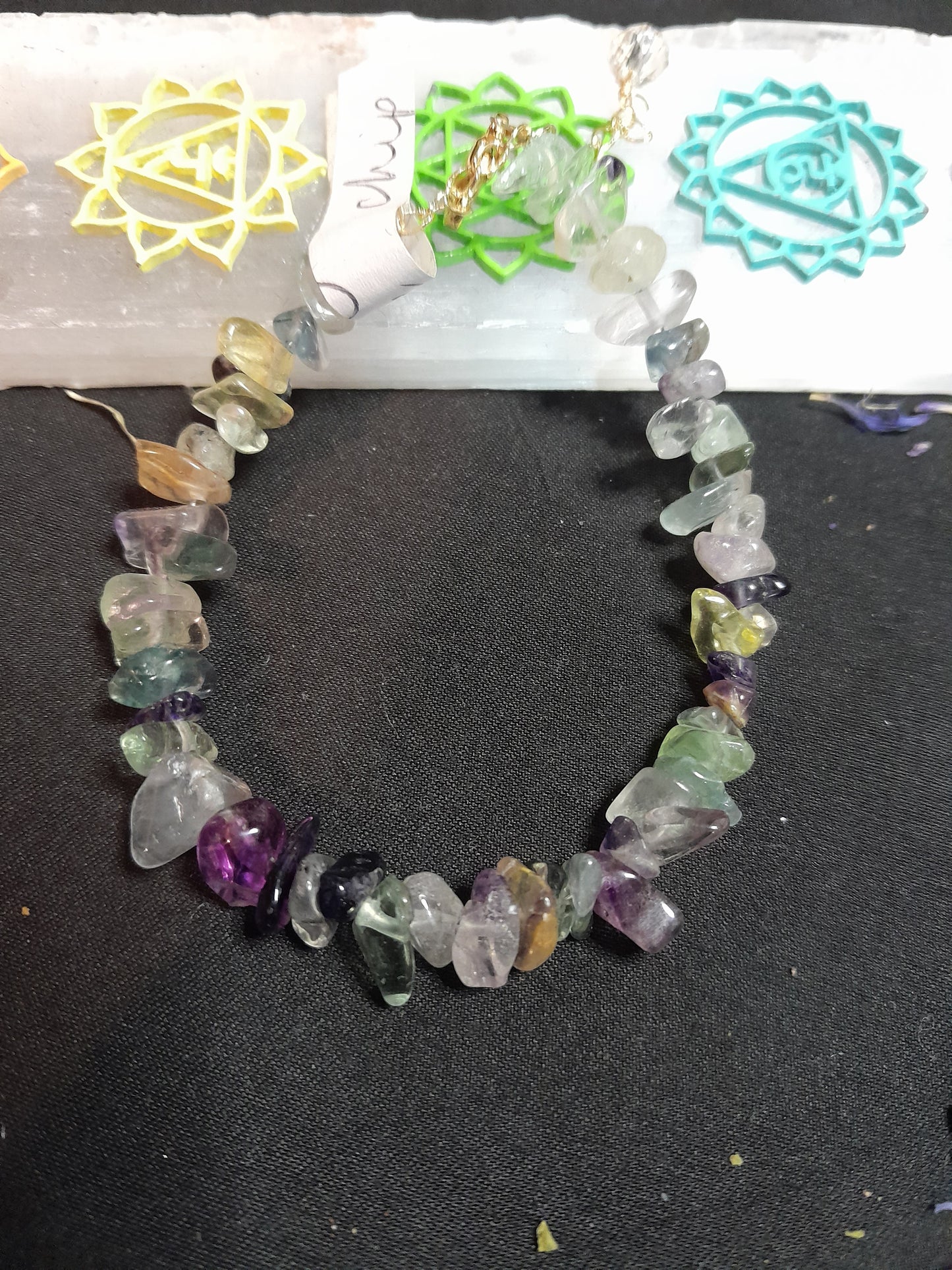 Flourite chip bracelet - chain