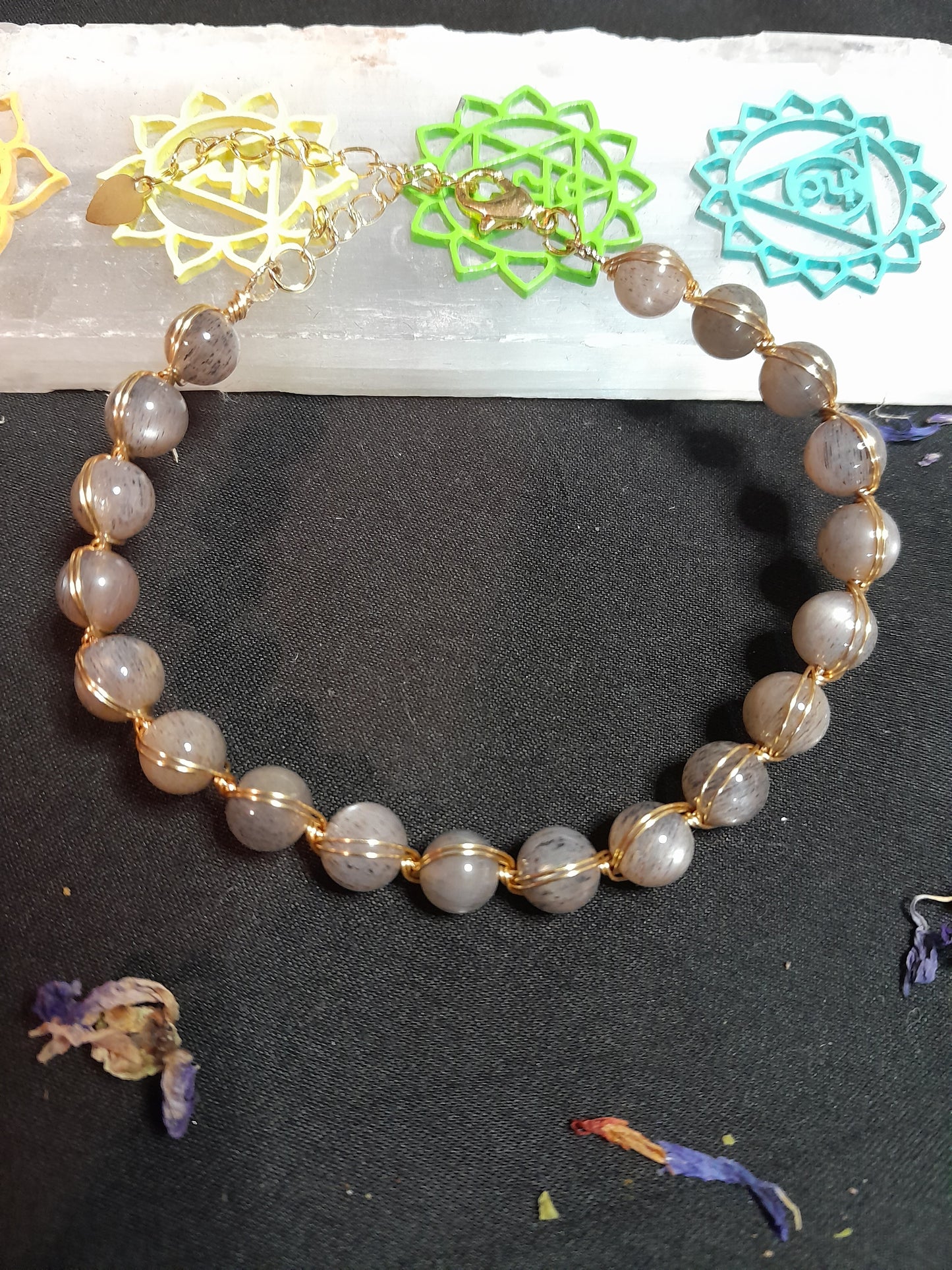 Grey moonstone bracelet