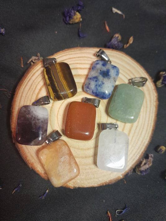 Crystal square pendants