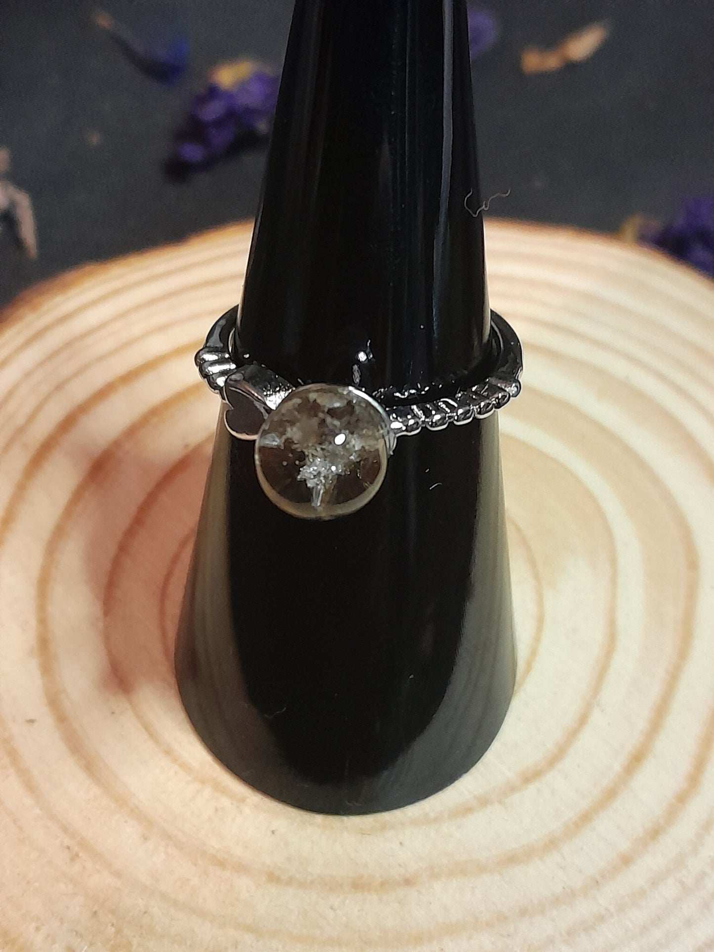 Garden quartz crystal rings