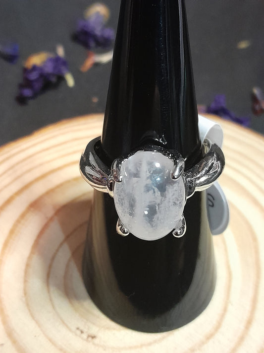 Clear quartz crystal ring