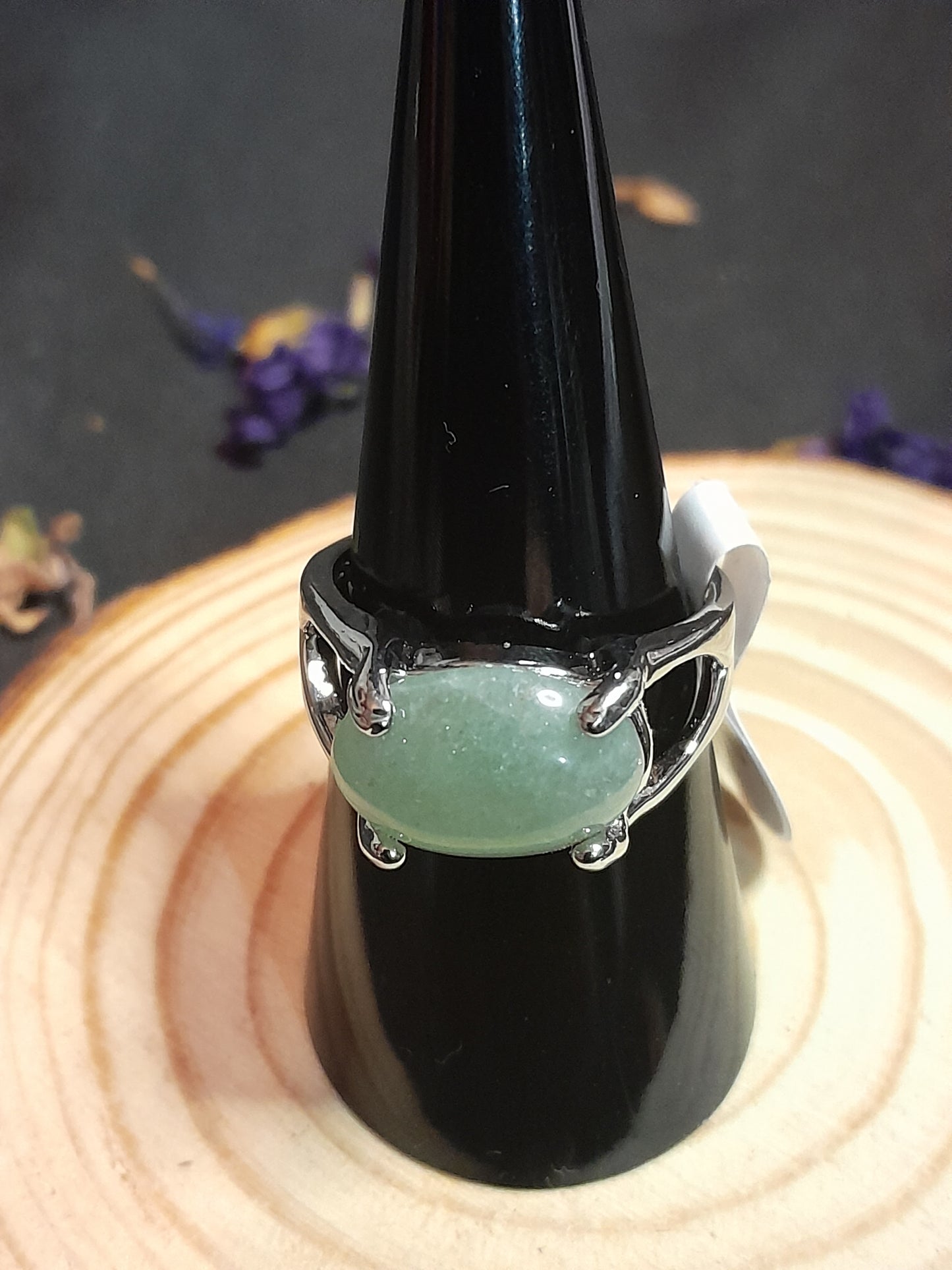 Green adventurine Crystal rings