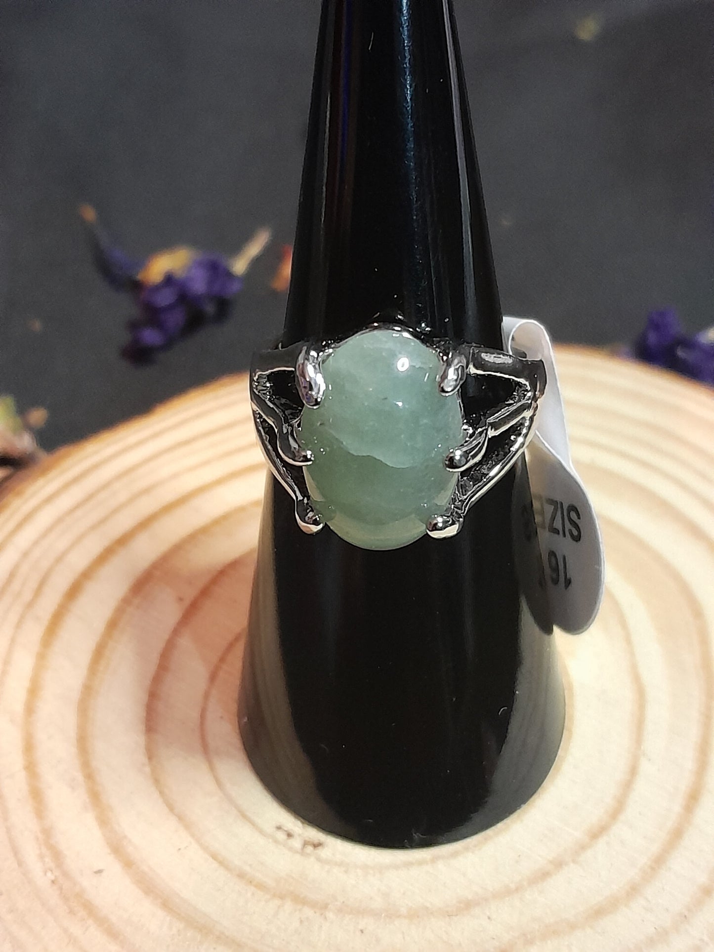 Green adventurine Crystal rings