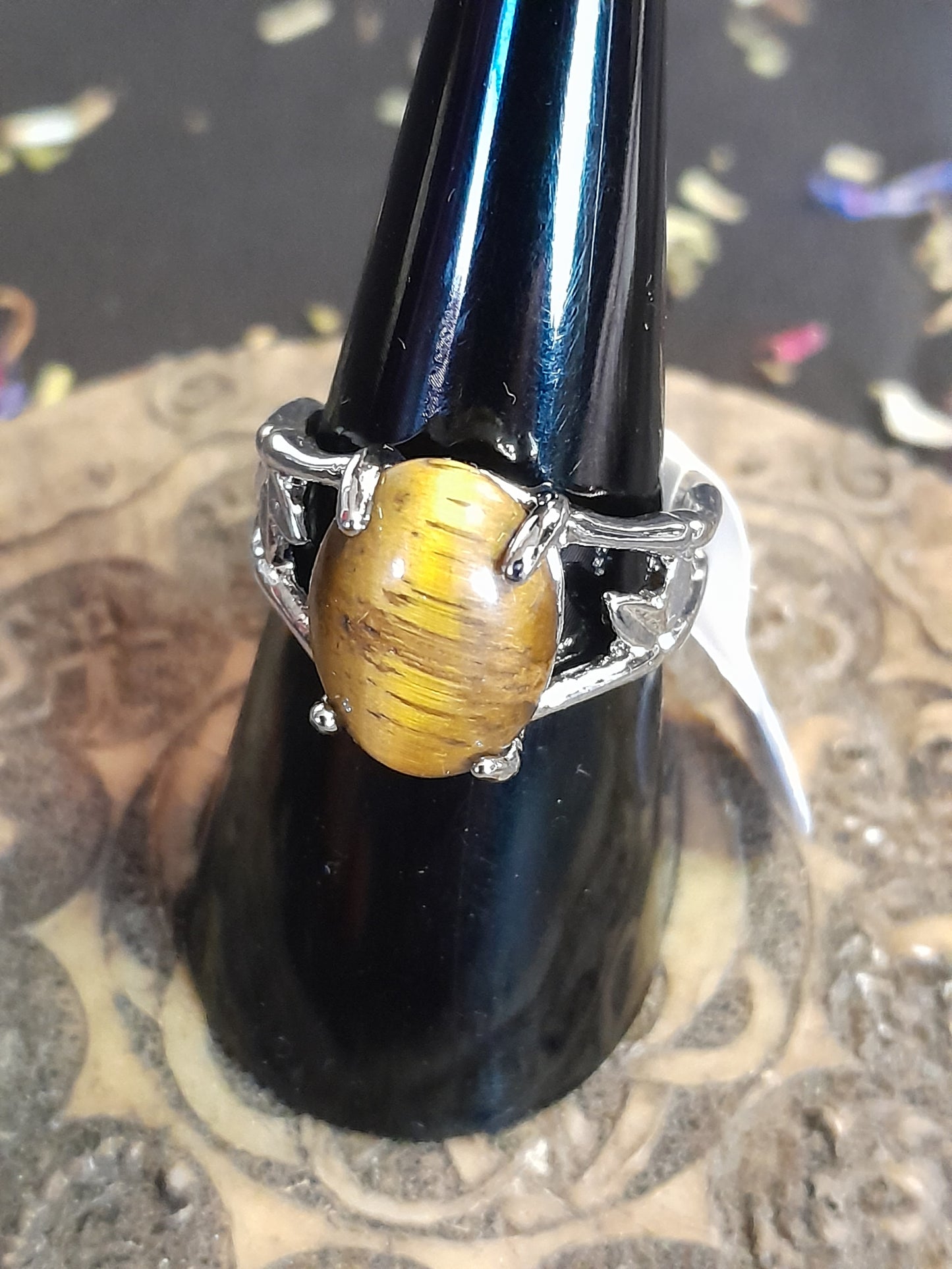 Tigers eye crystal rings