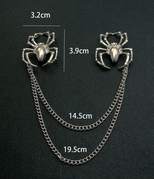 Silver spider brooch