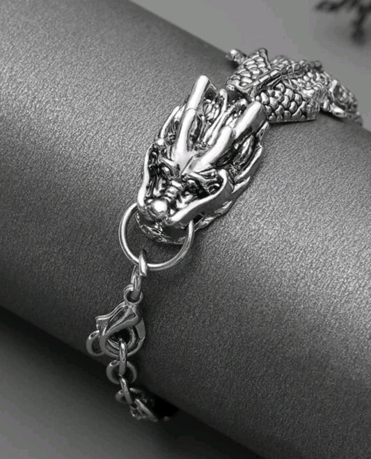 Silver chinese dragon chain