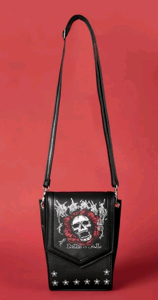 Metal cross body bag