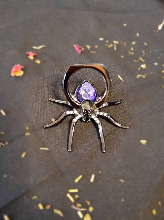 Purple spider phone grip