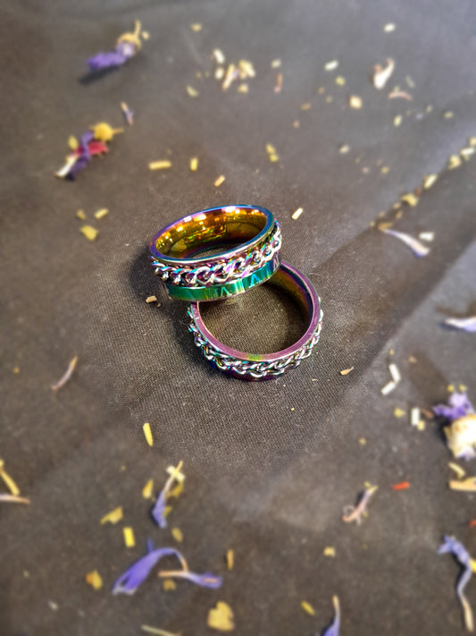 Rainbow fidget ring