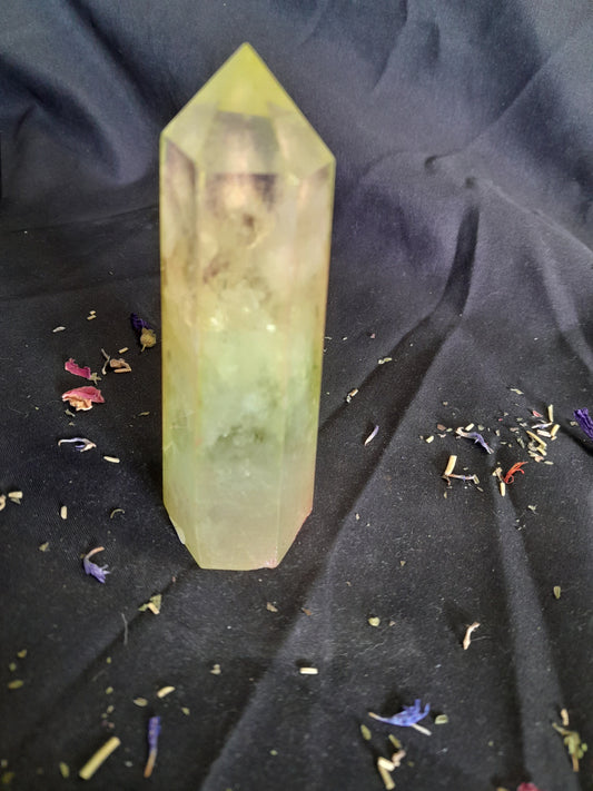 Yellow Aura crystal point