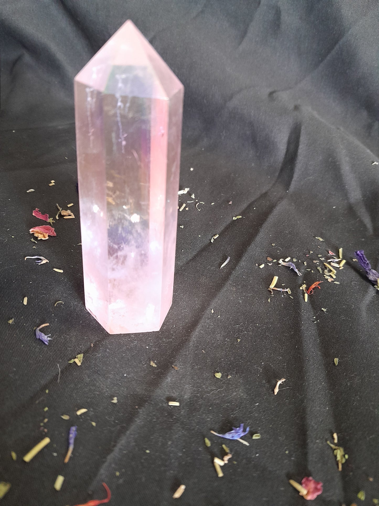 Pink Aura crystal point