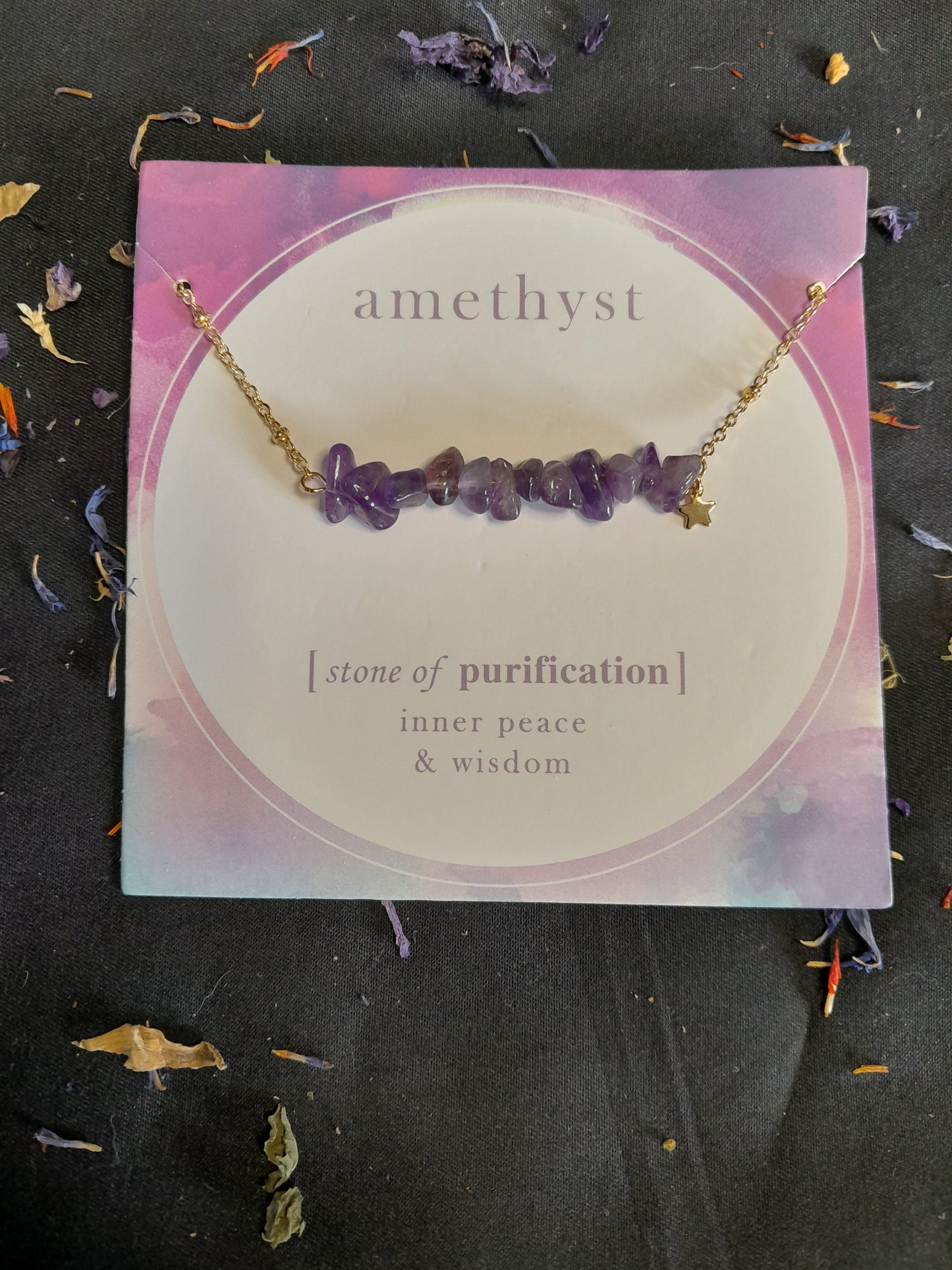 Crystal necklace - Amethyst chip