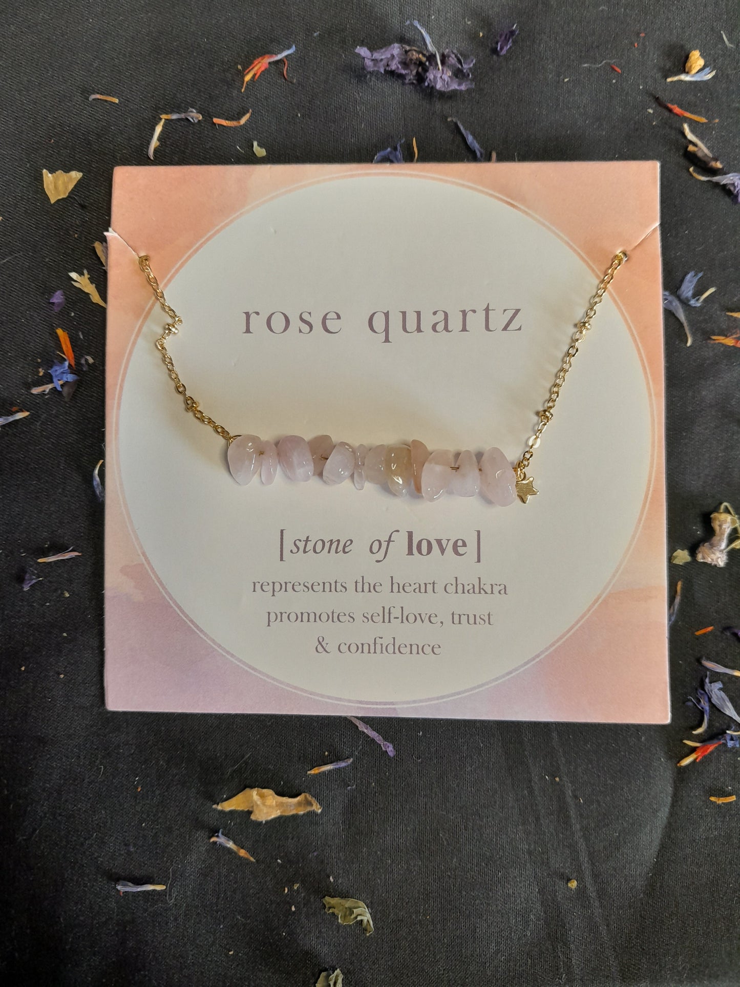 Crystal necklace - Rose Quartz chip