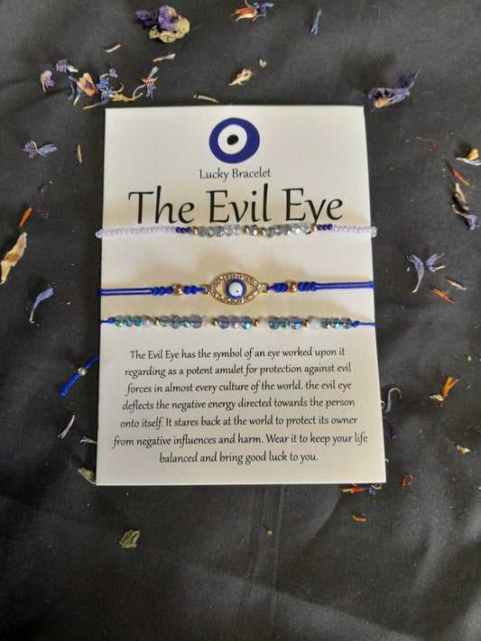 Evil eye bracelet set - blue