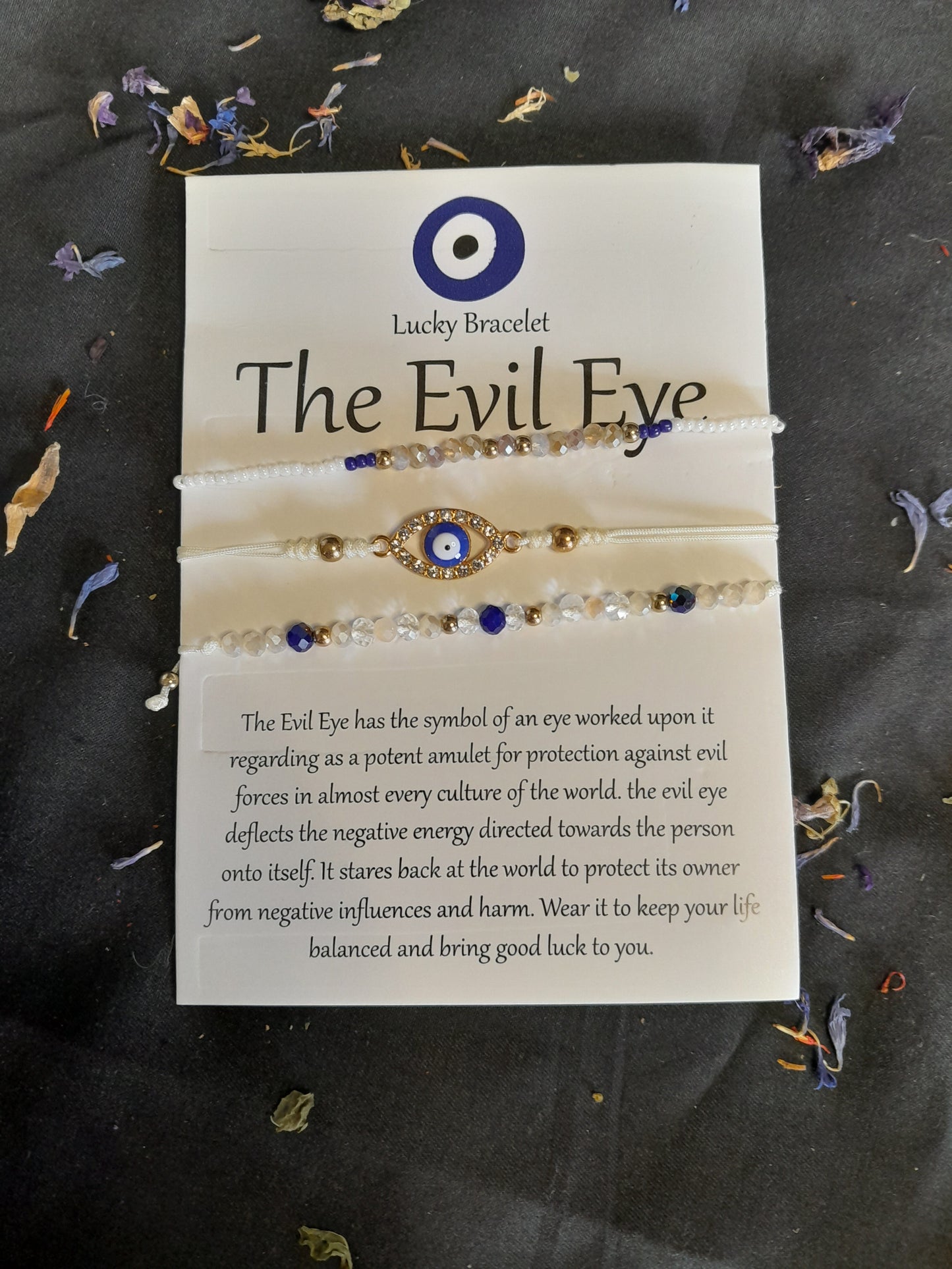 Evil eye bracelet set - White