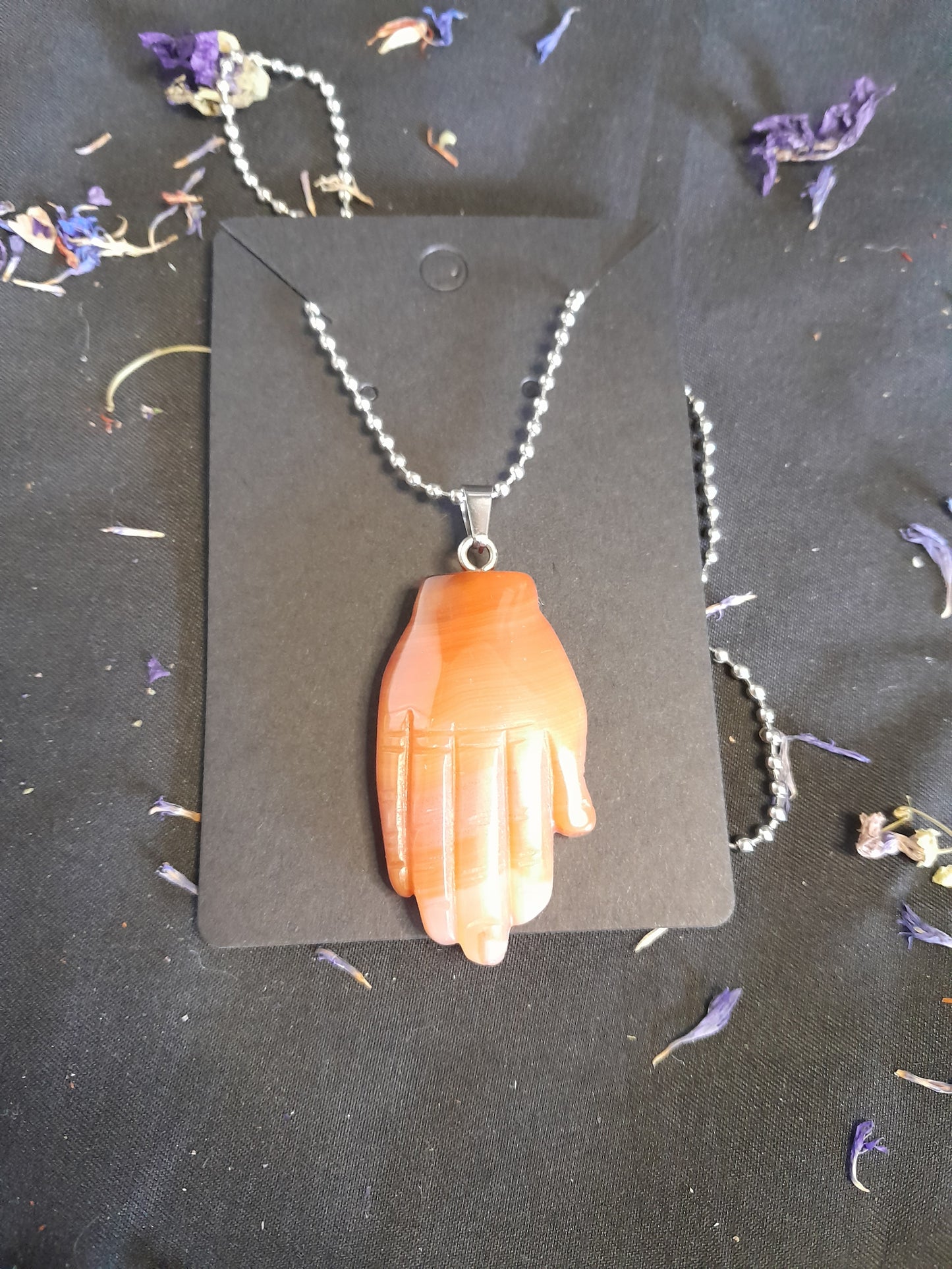 Crystal hand of protection pendant