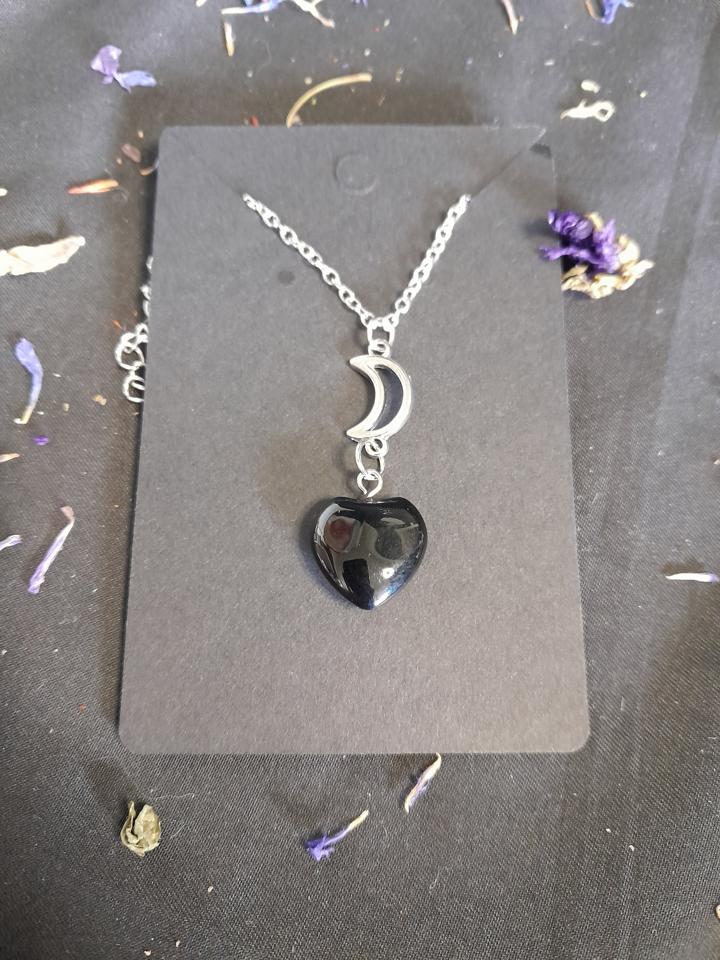 Necklace - Obsidian heart