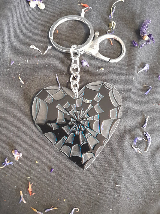 Keyring -Webbed heart