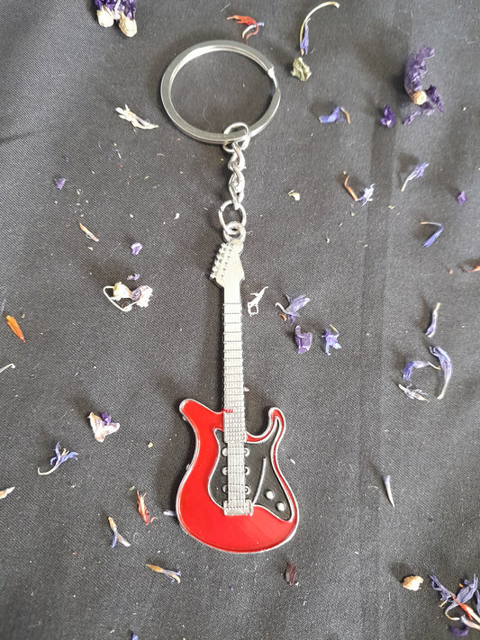 Keyring - Red electric guitar