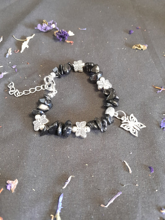 Crystal chip bracelet - butterfly