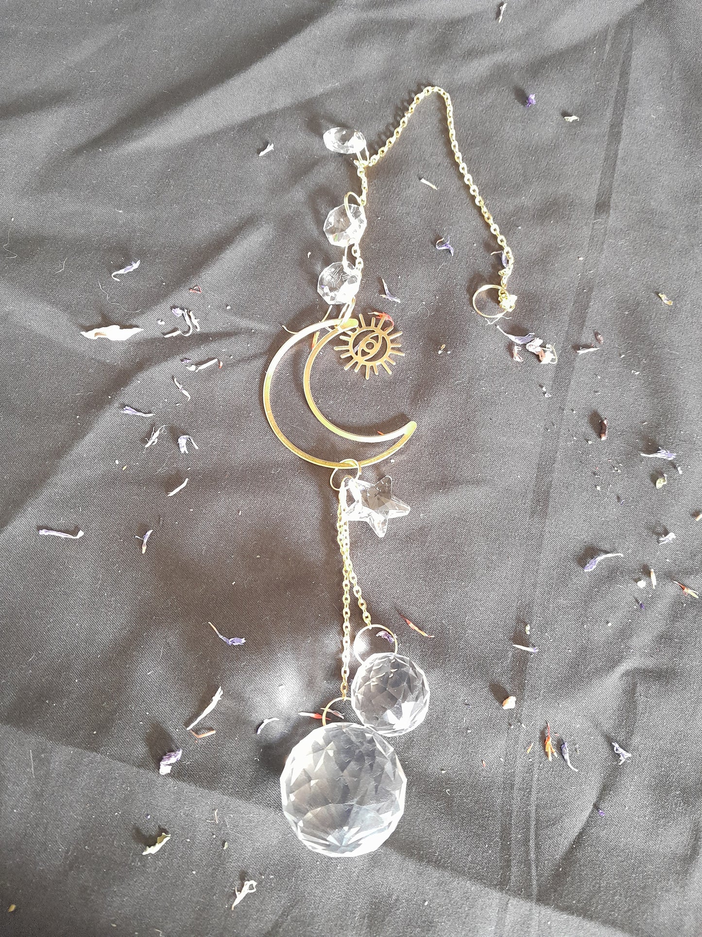 Large gold moon suncatcher