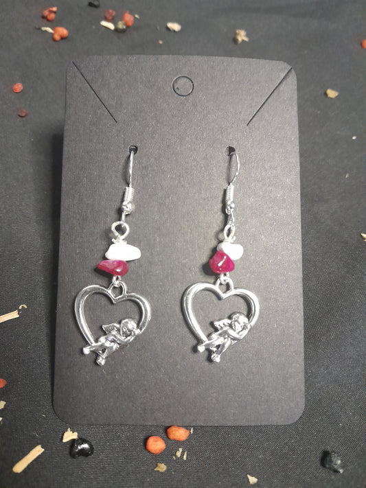 Crystal charm earrings