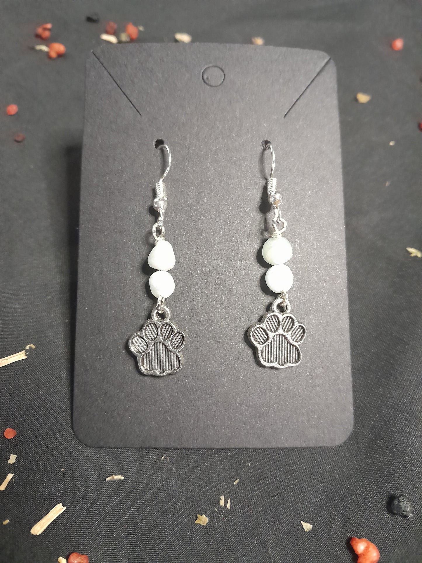 Crystal charm earrings- Pet paws