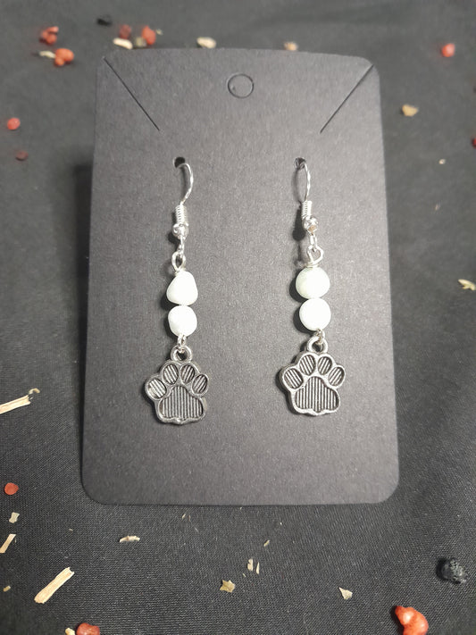 Crystal charm earrings- Pet paws