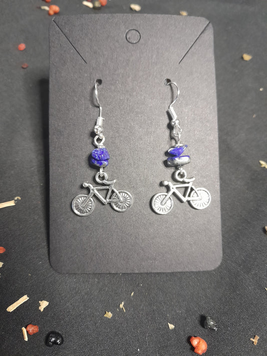 Crystal charm earrings- Bicycle