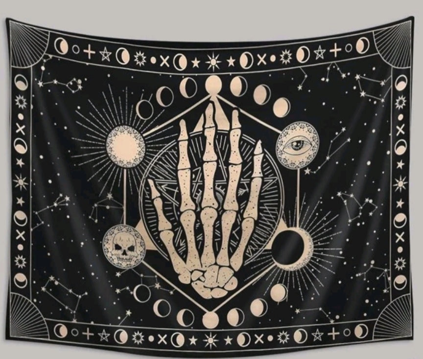 Skeleton Hand Tapestry