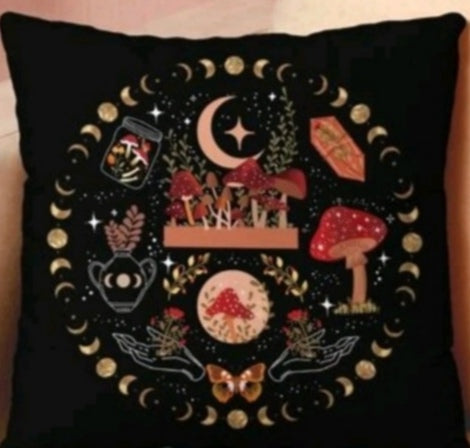 Night Garden Cushion Cover (Black)