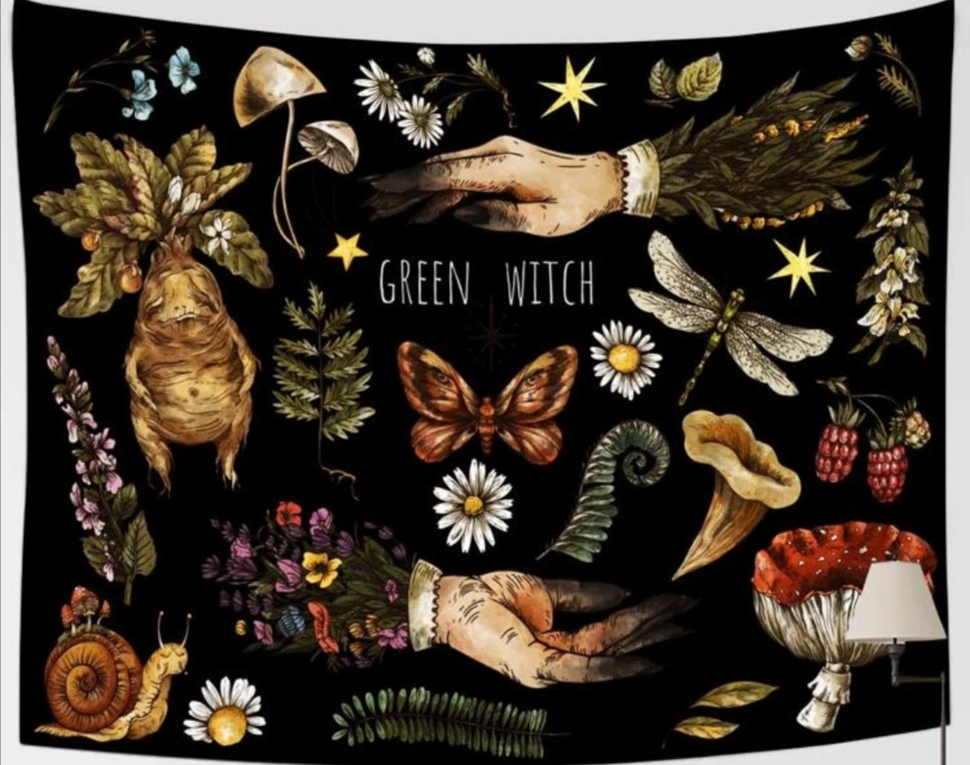 Green Witch Tapestry