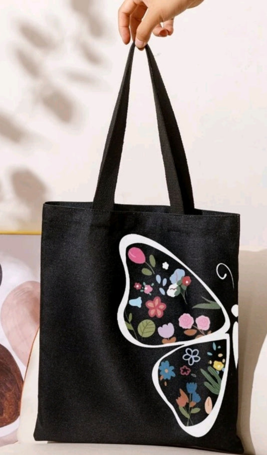 Butterfly Floral Tote Bag