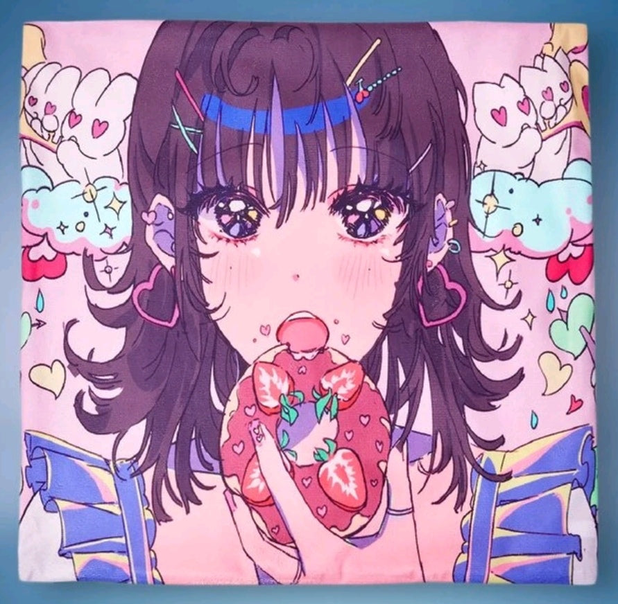 Anime Cushion Cover - Strawberry dream